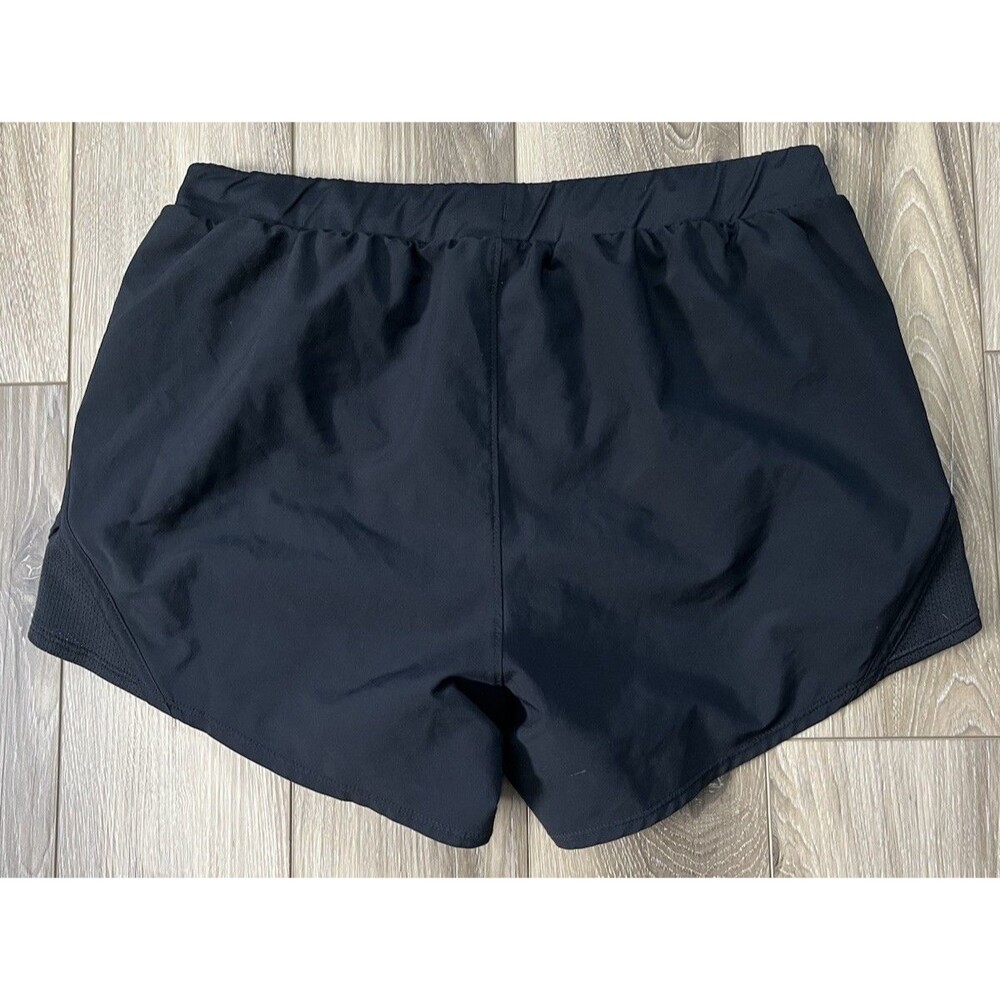 Under Armour UA Fly By Black Lined Athletic Shorts Women’s Sz Medium Gym Workout - Picture 5 of 8